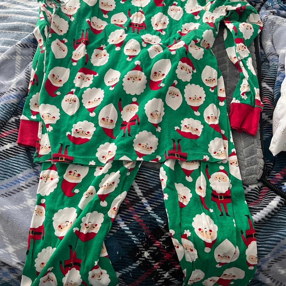 Festive Santa Carter’s adult large 2 piece pajamas famjams